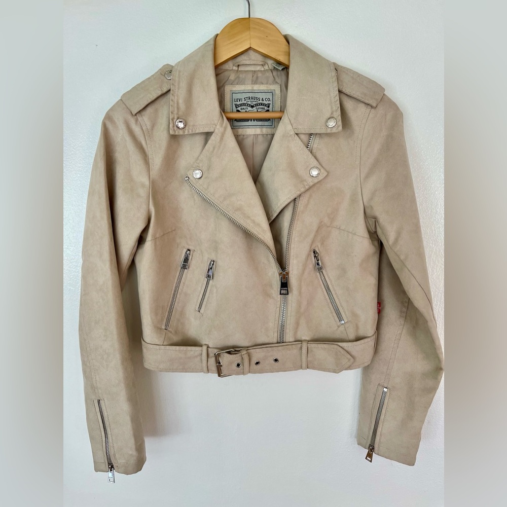 Levi’s Strauss motorcycle jacket beige sz s